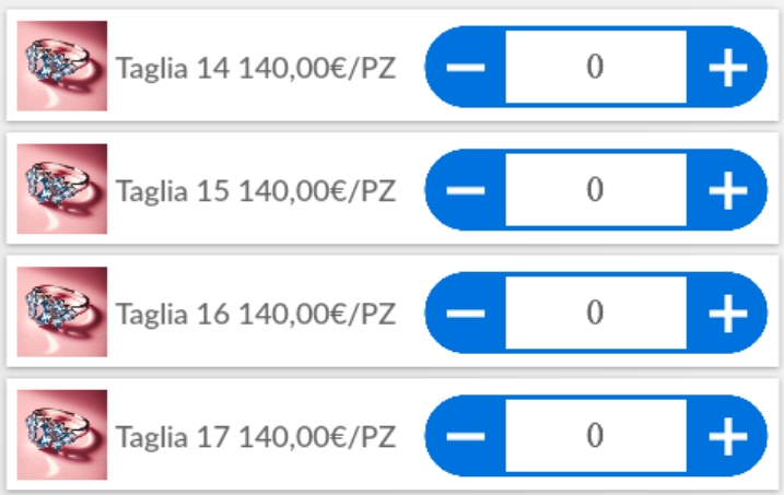 Selezione varianti gioielleria